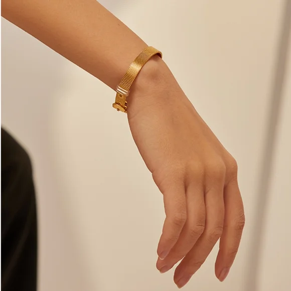 Chic Stainless Steel Bangle Bracelet - Picture 2 of 8